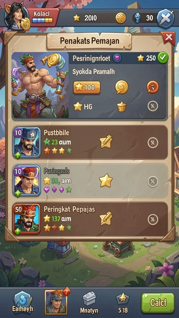 f08 - Tangkapan layar menampilkan sistem reward yang menarik.